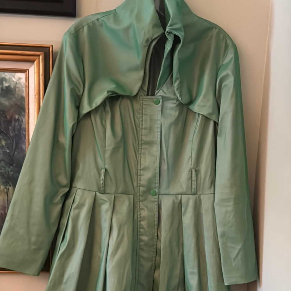 Samuel Dong Elegant Green Jacket Coat Dress Size M Medium